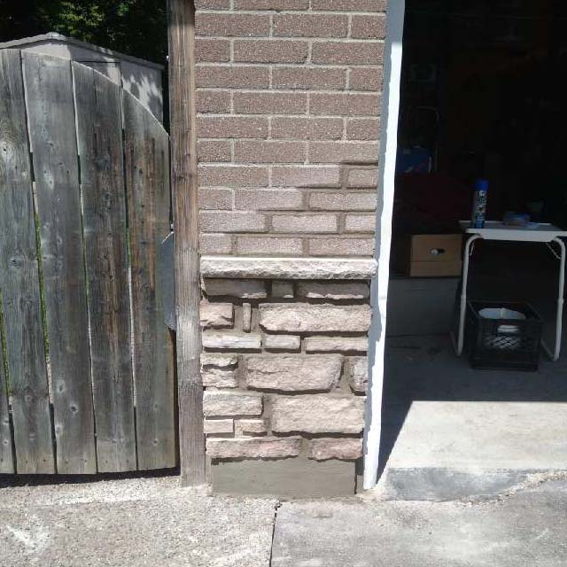 Garage Corner Rebuild - Brick and Stone